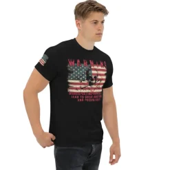 US Flag Warning Made To Order Patriotic Men's Tee