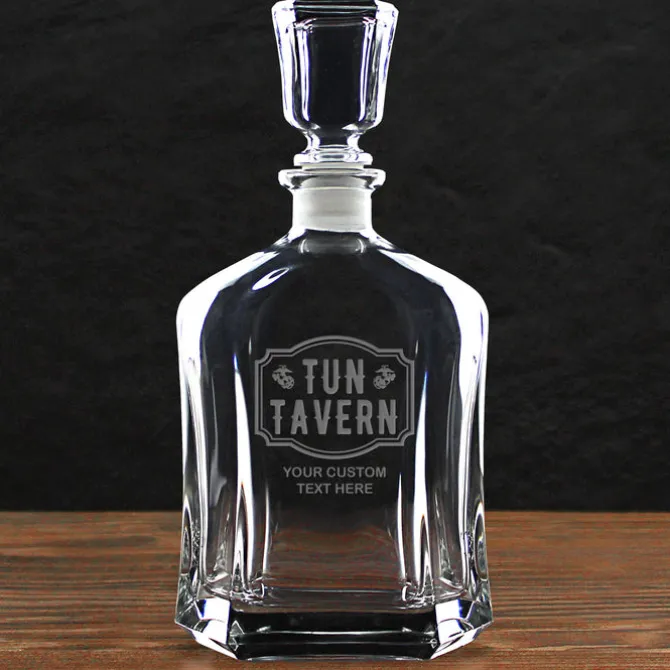 US Marine Corps 'Build Your Glass' Personalized 23.75 oz. Whiskey Decanter