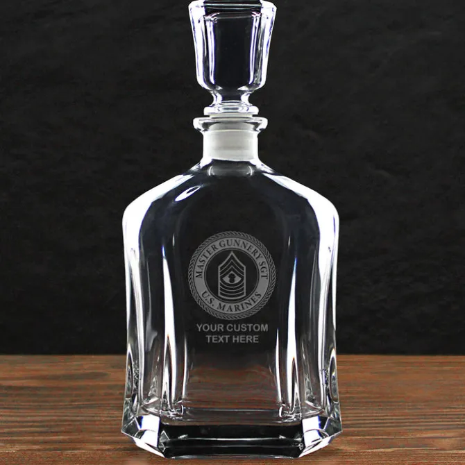 US Marine Corps 'Build Your Glass' Personalized 23.75 oz. Whiskey Decanter