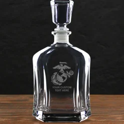 US Marine Corps 'Build Your Glass' Personalized 23.75 oz. Whiskey Decanter