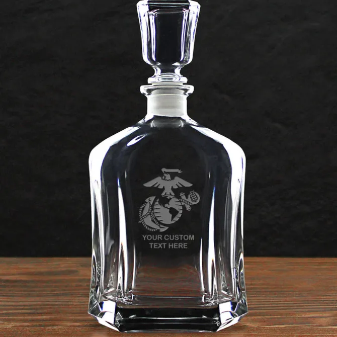 US Marine Corps 'Build Your Glass' Personalized 23.75 oz. Whiskey Decanter