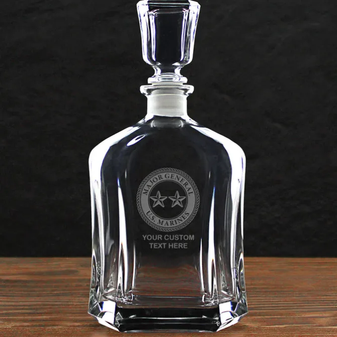 US Marine Corps 'Build Your Glass' Personalized 23.75 oz. Whiskey Decanter