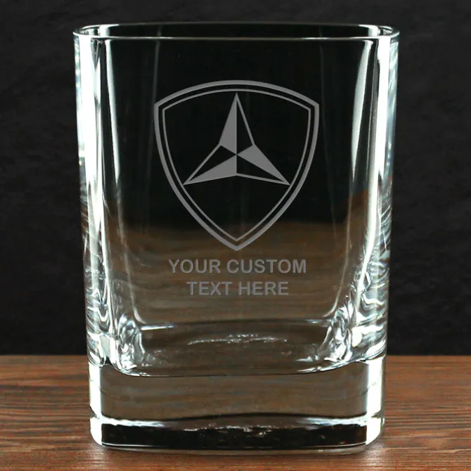US Marine Corps 'Build Your Glass' Personalized 11.5 oz. Square Double Old Fashioned Whiskey Glass