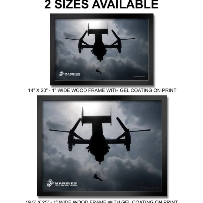 U.S. Marine Corps MV-22 Osprey Repelling Framed Print