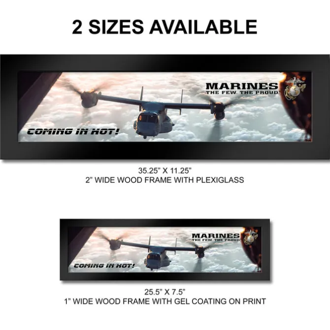 U.S. Marine Corps Osprey 'Coming In Hot' Framed Print