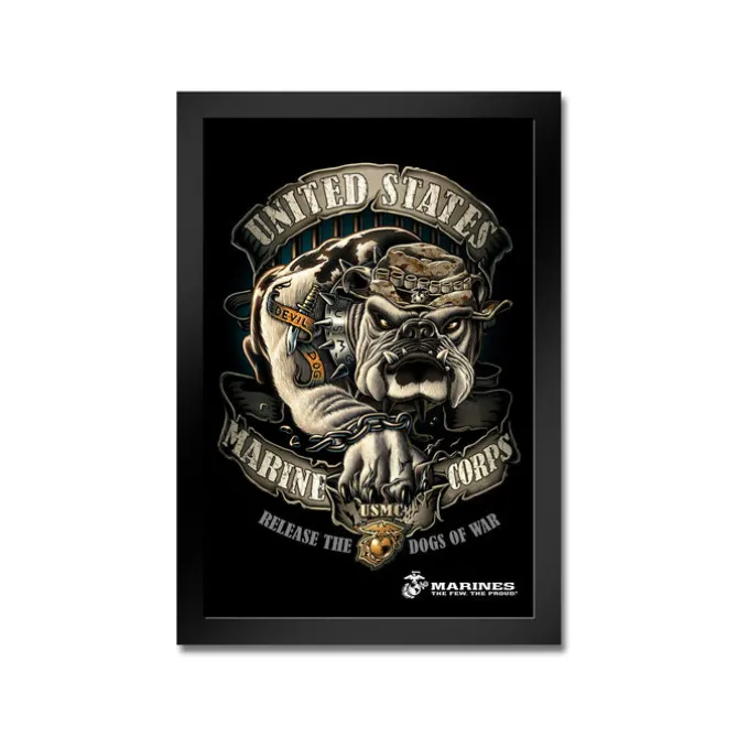 U.S. Marine Corps Release The Dogs Of War Framed Print