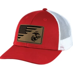U.S. Marine Corps Split Flag Patch USMC Trucker Hat by 7.62 Design