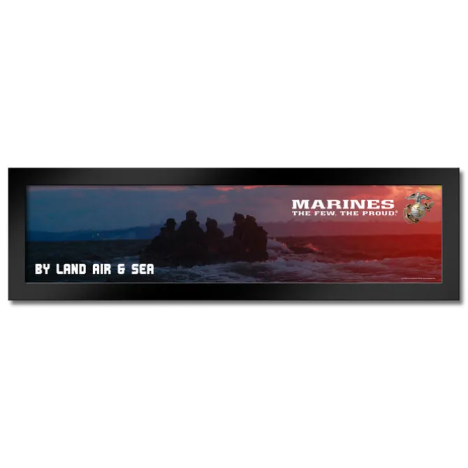 U.S. Marine Corps Sunset Raft Launch Framed Print