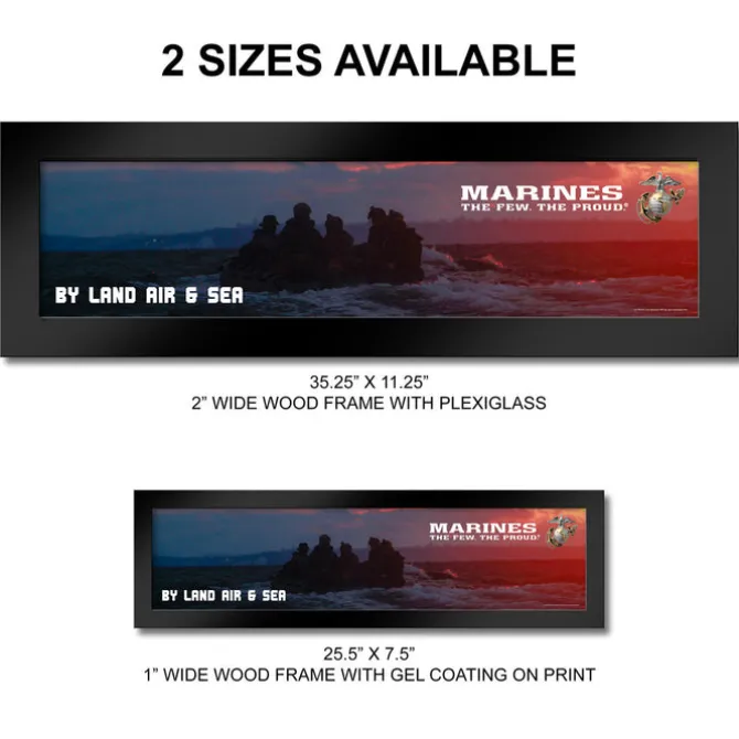 U.S. Marine Corps Sunset Raft Launch Framed Print