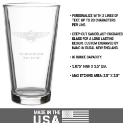 US Navy Aviation Personalized Pint Glass