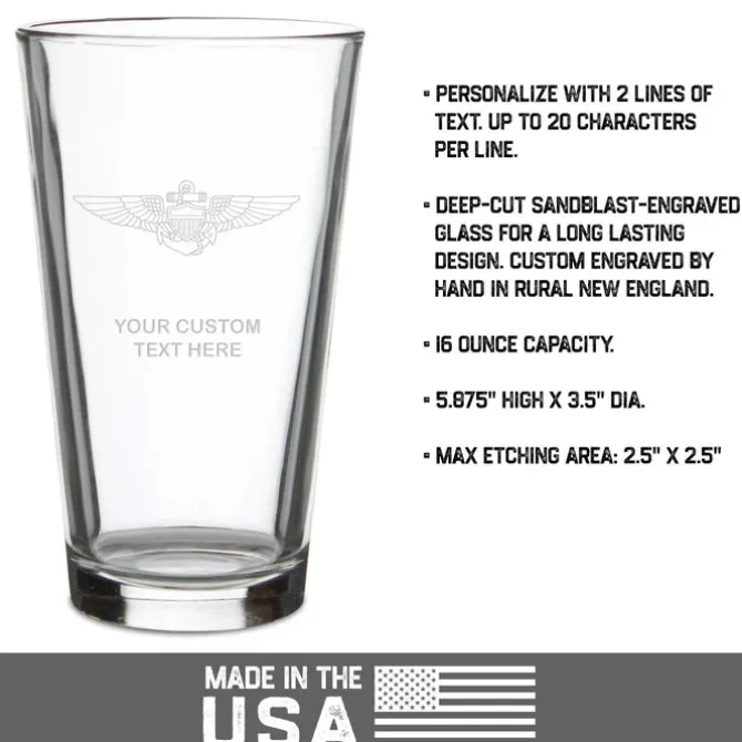 US Navy Aviation Personalized Pint Glass