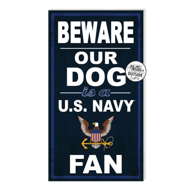 U.S. Navy Beware Of Dog 11 x 20 inch PVC Sign- Made In The USA