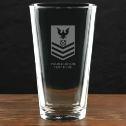 US Navy 'Build Your Glass' Personalized 16 oz Pint Glass