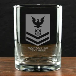 US Navy 'Build Your Glass' Personalized 14 oz. Double Old Fashioned Glass