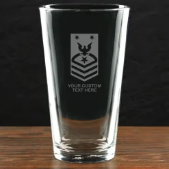 US Navy 'Build Your Glass' Personalized 16 oz Pint Glass