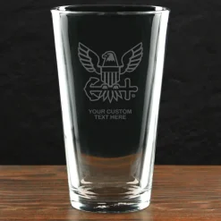 US Navy 'Build Your Glass' Personalized 16 oz Pint Glass