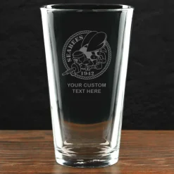 US Navy 'Build Your Glass' Personalized 16 oz Pint Glass