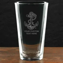 US Navy 'Build Your Glass' Personalized 16 oz Pint Glass
