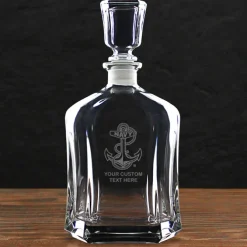 US Navy 'Build Your Glass' Personalized 23.75 oz. Capitol Whiskey Decanter