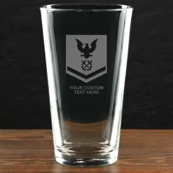US Navy 'Build Your Glass' Personalized 16 oz Pint Glass