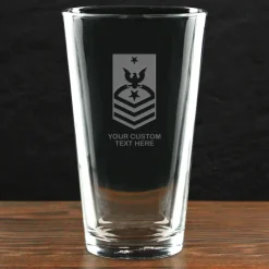 US Navy 'Build Your Glass' Personalized 16 oz Pint Glass