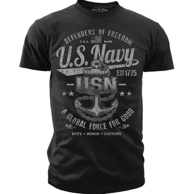 US Navy Defenders of Freedom Retro Men's Navy T-Shirt