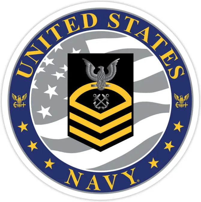 US Navy E-7 Chief Petty Officer 3.5" Decal by 7.62 Design