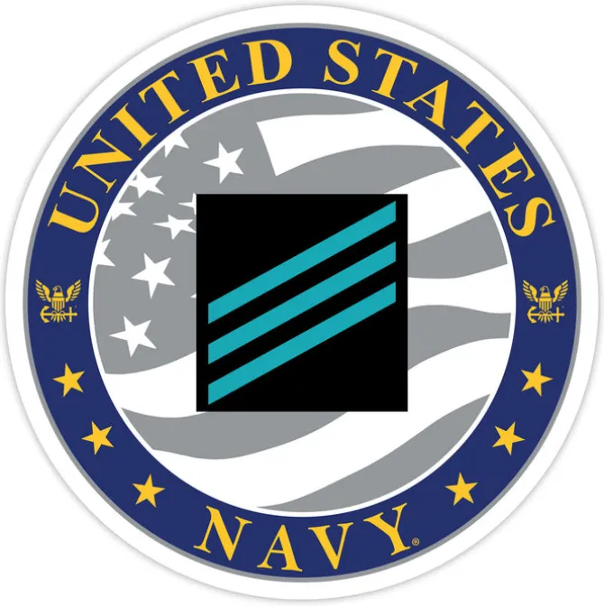 US Navy E-3 Constructionman 3.5" Decal by 7.62 Design