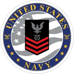 US Navy E-6 Petty Officer First Class (RD) 3.5" Decal by 7.62 Design