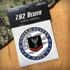 US Navy E-4 Petty Officer Third Class 3.5" Decal by 7.62 Design
