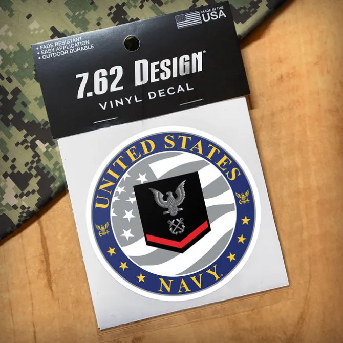 US Navy E-4 Petty Officer Third Class 3.5" Decal by 7.62 Design