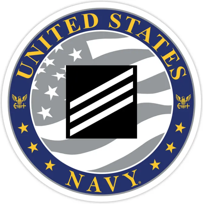 US Navy E-3 Seaman 3.5" Decal by 7.62 Design