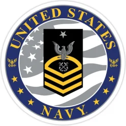 US Navy E-8 Senior Chief Petty Officer 3.5" Decal by 7.62 Design