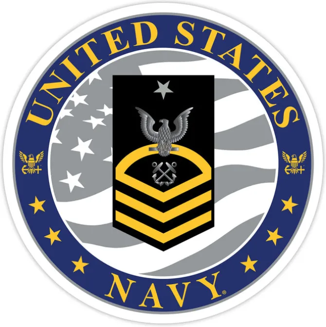 US Navy E-8 Senior Chief Petty Officer 3.5" Decal by 7.62 Design