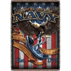 US Navy 'Fighting Eagle' 7.62 Design 53" x 70" Throw Blanket