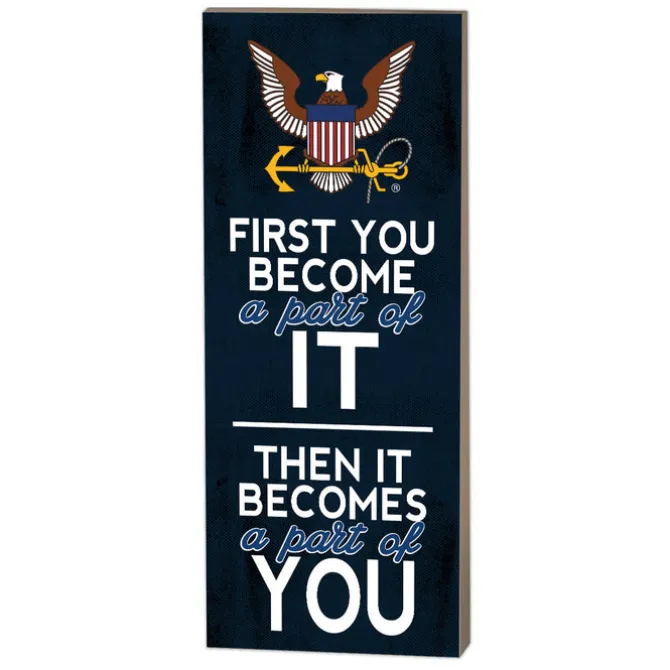 U.S. Navy First You Become 7 x 18 inch Wood Sign- Made In The USA