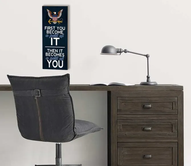 U.S. Navy First You Become 7 x 18 inch Wood Sign- Made In The USA