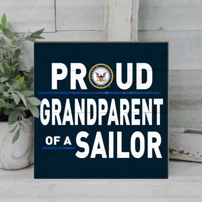 U.S. Navy Grandparent 10 x 10 inch Wood Sign