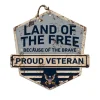U.S. Navy Land Of The Free Veteran Rustic Badge 20 x 20 inch Sign