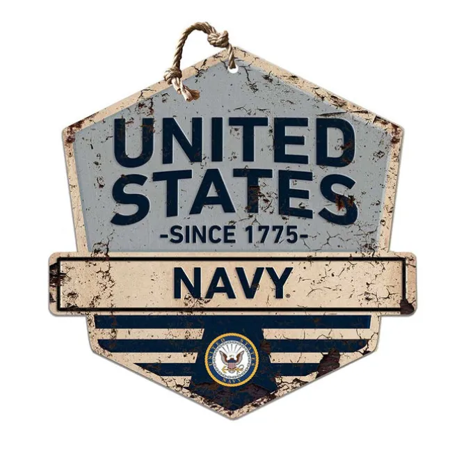 U.S. Navy Logo Rustic Badge 20 x 20 inch Sign