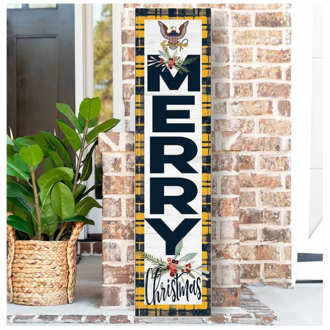 U.S. Navy Merry Christmas 11 x 46 inch Leaner Sign