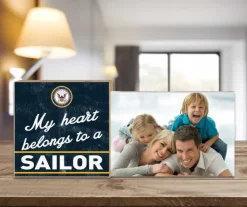 U.S. Navy My Heart Belongs To A Sailor Floating Picture Frame