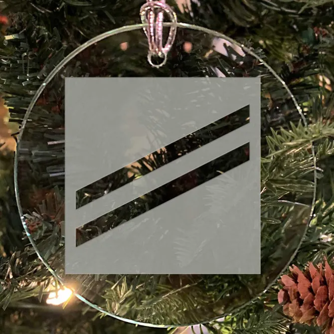 U.S. Navy 'Pick Your Design' 3" Round Etched Glass USN Christmas Tree Ornament
