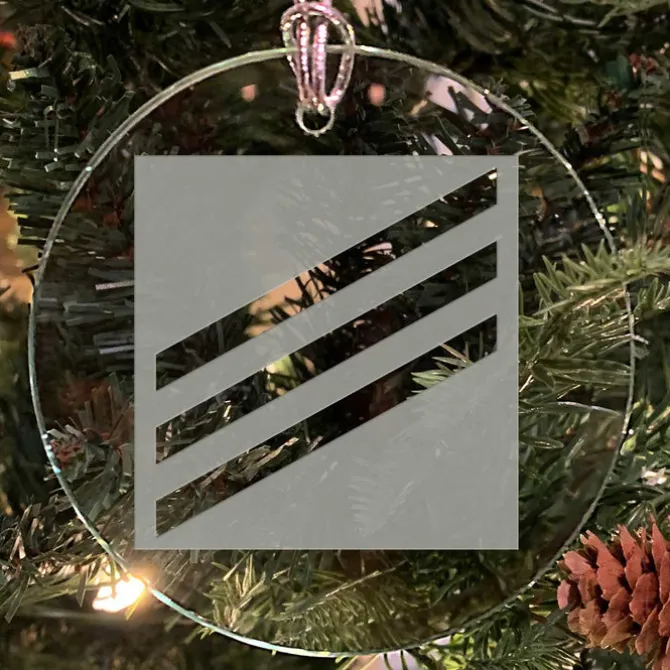U.S. Navy 'Pick Your Design' 3" Round Etched Glass USN Christmas Tree Ornament