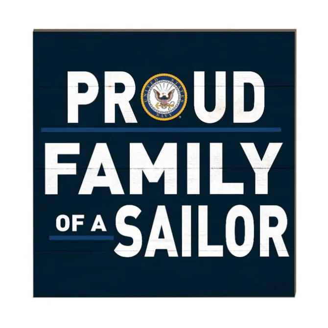 U.S. Navy Proud Family 10 x 10 inch Wood Sign