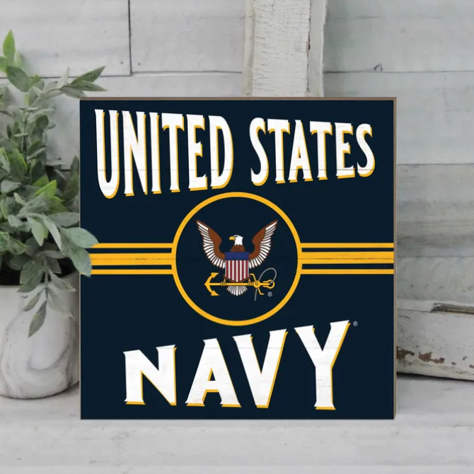 U.S. Navy Retro 10 x 10 inch Wood Sign