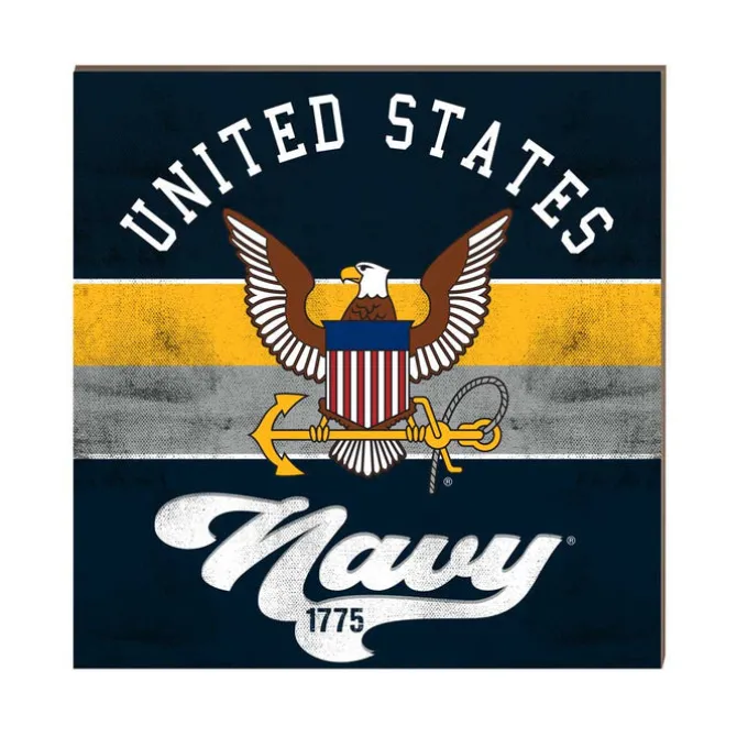 U.S. Navy Retro Color 10 x 10 inch Wood Sign