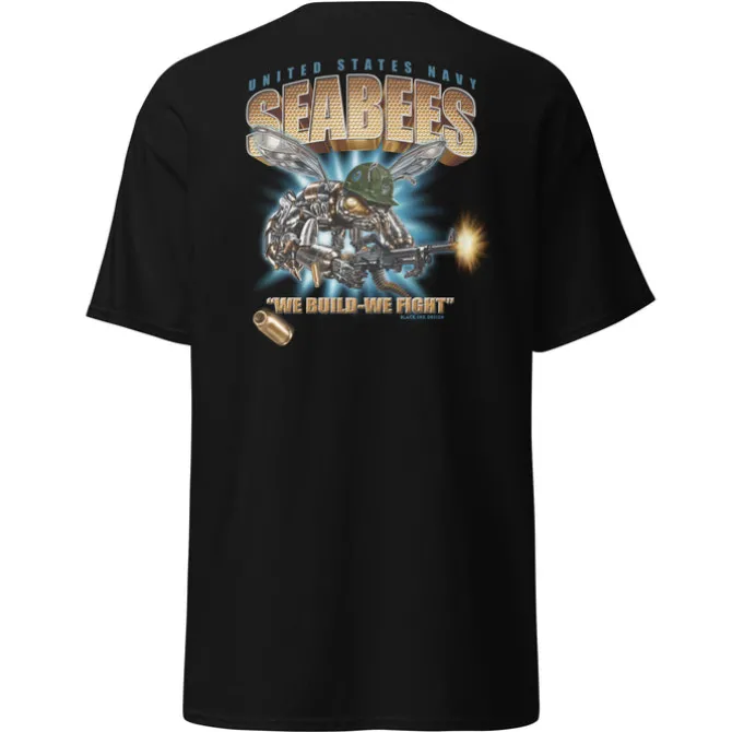 U.S. Navy Seabees Super Bee Black Ink Tee