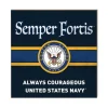 U.S. Navy Semper Fortis 10 x 10 inch Wood Sign