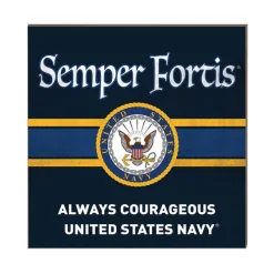 U.S. Navy Semper Fortis 10 x 10 inch Wood Sign